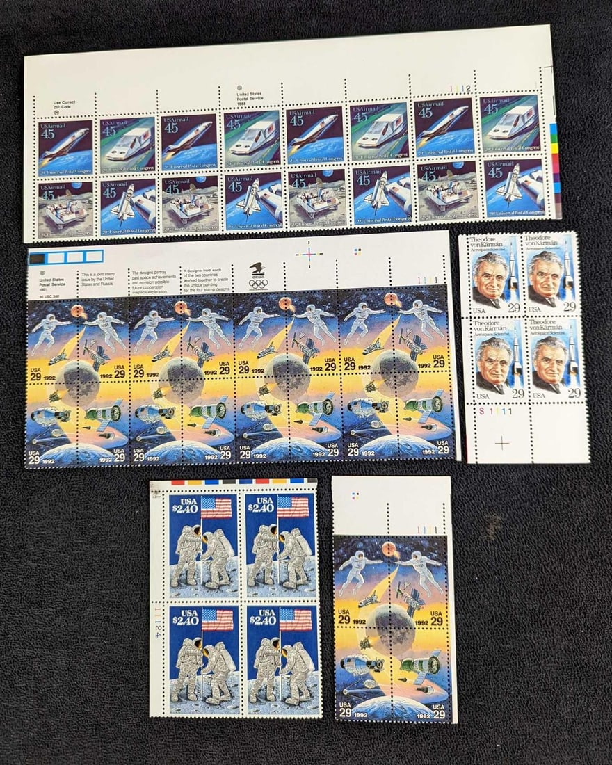 5 Sheets Of US Postal Stamps Space & Rockets (1 of 8)