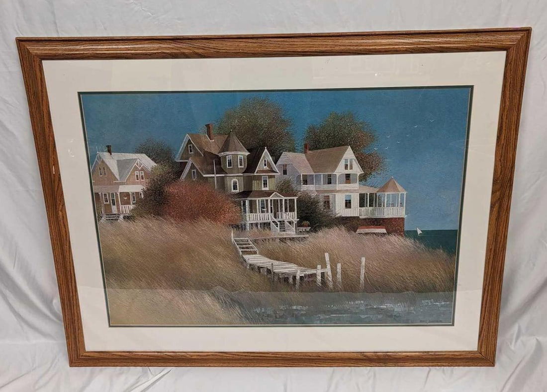 Framed Albert Swayhoover Cottages By The Sea Print (1 of 5)