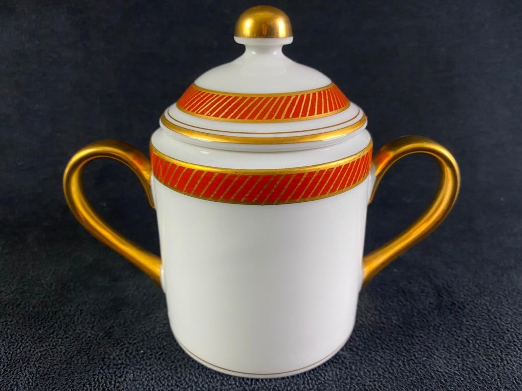 Fitz & Floyd Sugar Bowl & Lid "Bordure Rouge" (1 of 6)