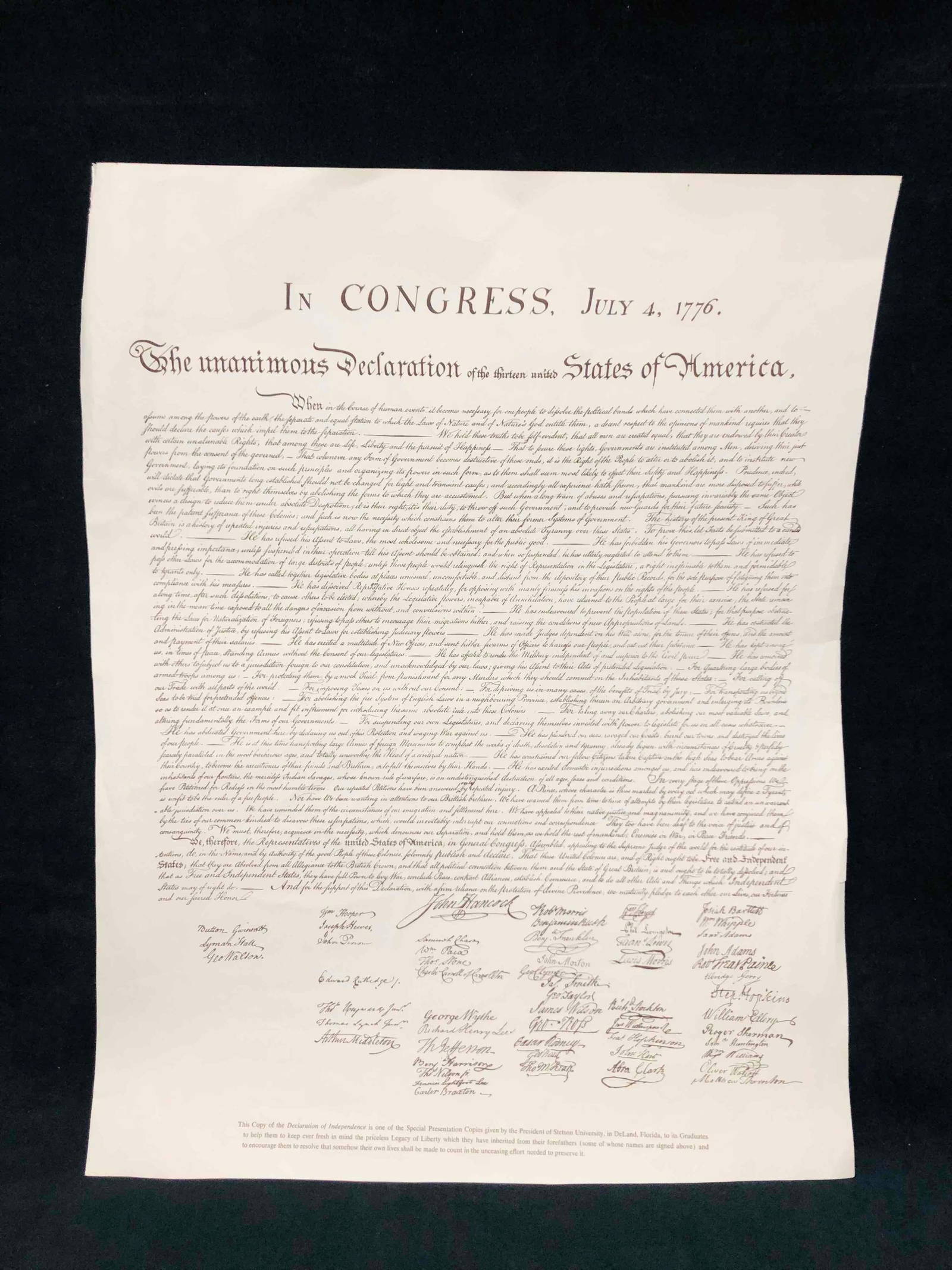 declaration of independence auction