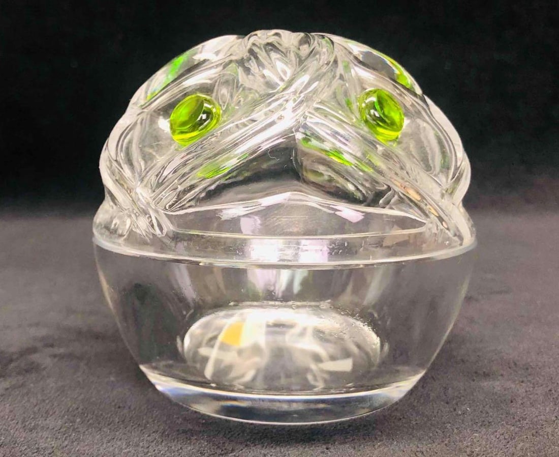 Signed Lalique Round Crystal Fluoride Trinket Dish (1 of 12)