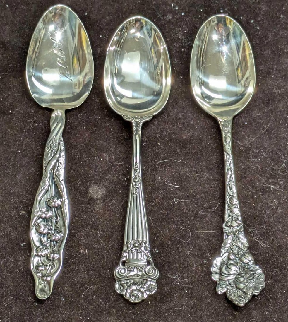 3 Vintage Sterling Silver Teaspoons (1 of 9)