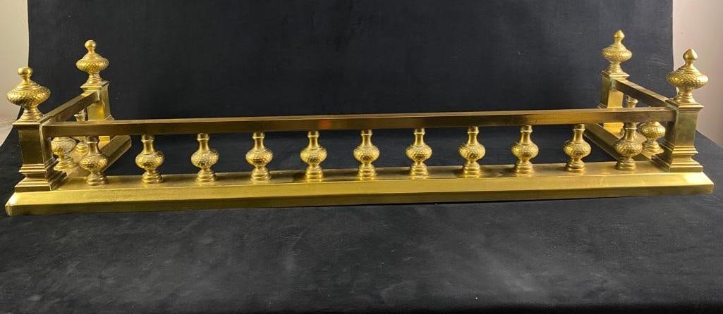 Solid Brass 19th Century Fireplace Fender (1 of 10)