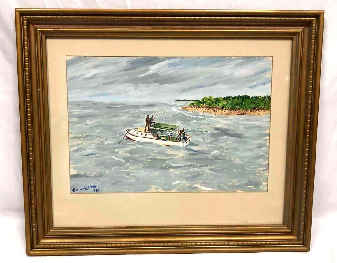 Original Acrylic On Paper By Jack Sweetman 1956 (1 of 6)