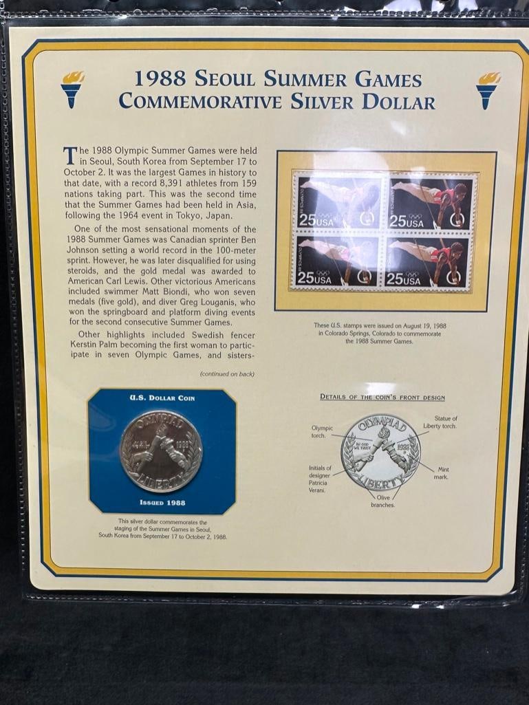 1988 Commemorative Silver Dollar Collector Panel (1 of 2)
