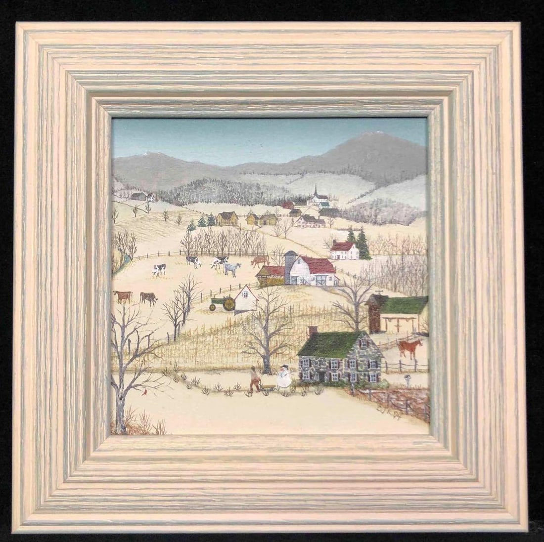 Acrylic Winter Scene on Canvas Artist Unknown (1 of 4)