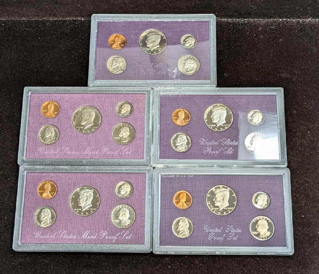 US Clad Proof 5 Coins Set 84 87 88 89 (1 of 5)