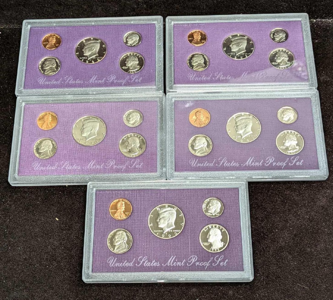 US Clad Proof 5 Coins Set 90 91 92 93 (1 of 5)