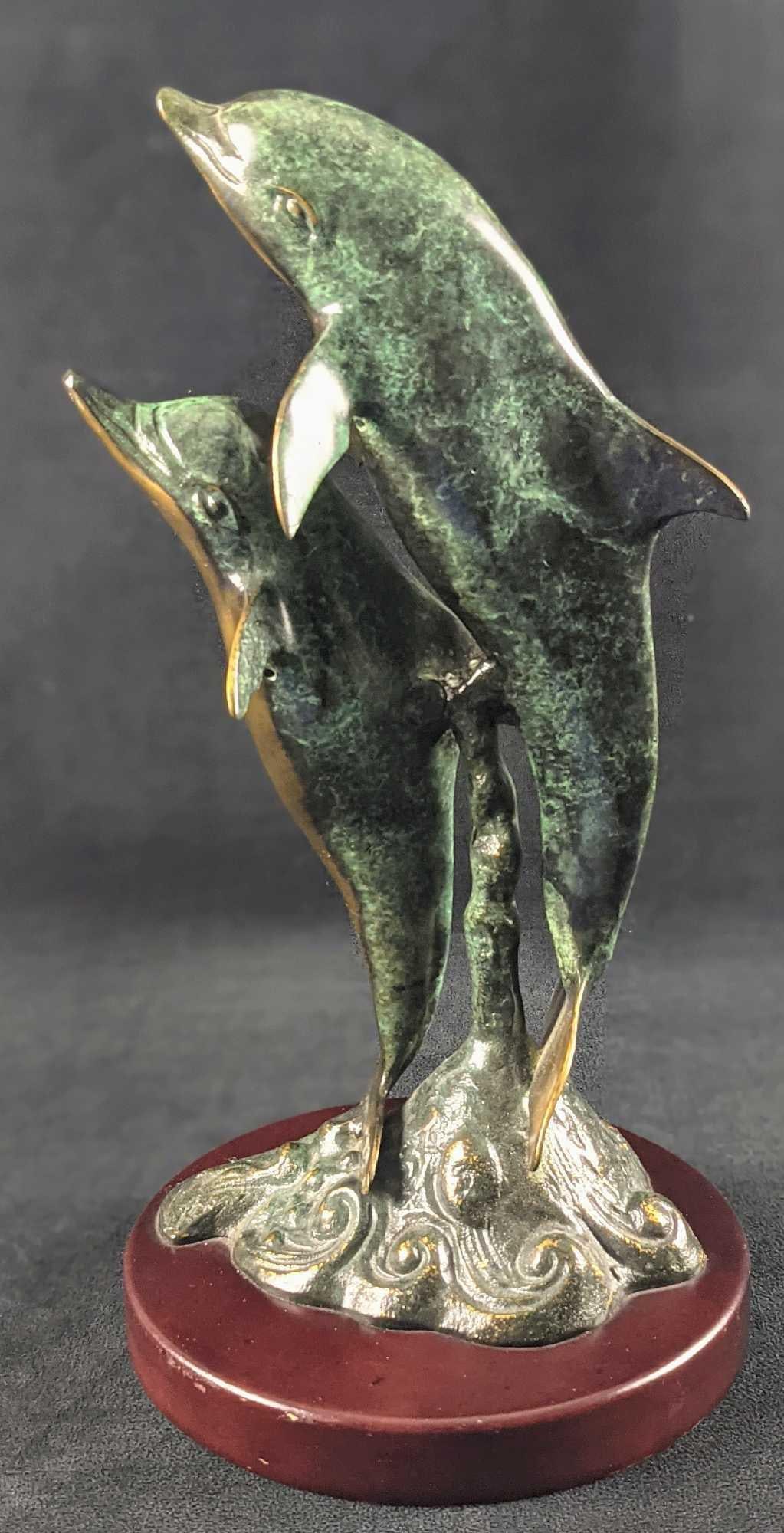 Brass Leaping Dolphin Pair Ocean Nature Wild Life  A (1 of 10)