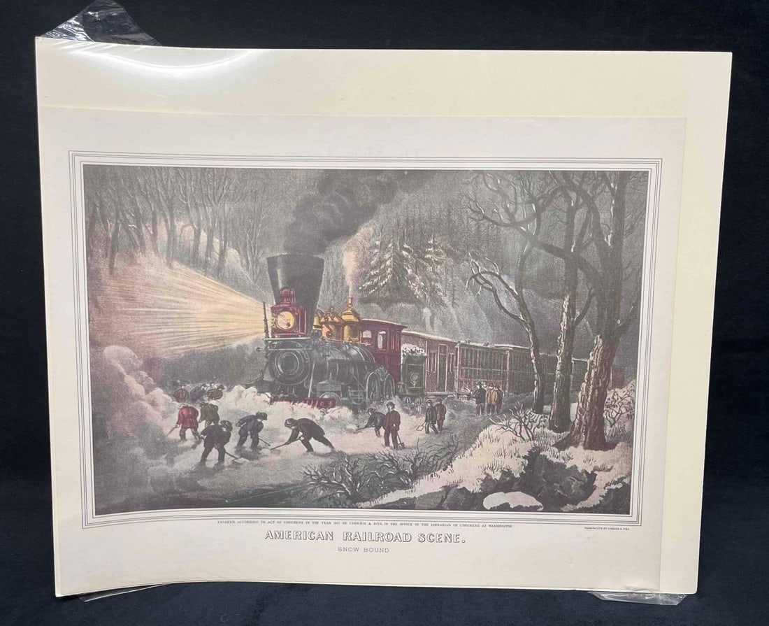 American Railroad Scene Snow Bound Reprint From The Lithograph By Currier & Ives (1 of 7)