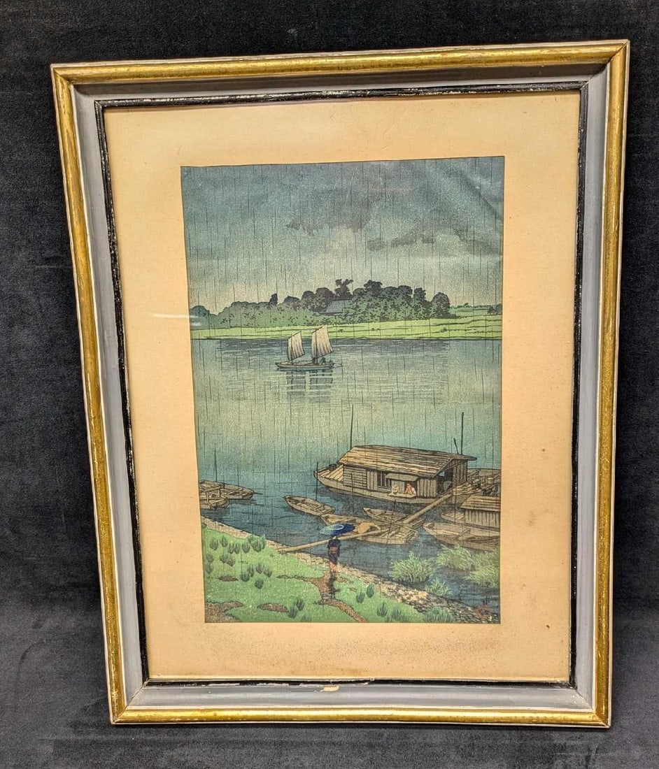 Framed Vintage Kawase Hasui Early Summer Rain Print (1 of 6)