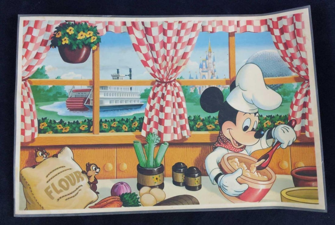 1980s Disney World Chef Mickey Mouse Placemat (1 of 5)