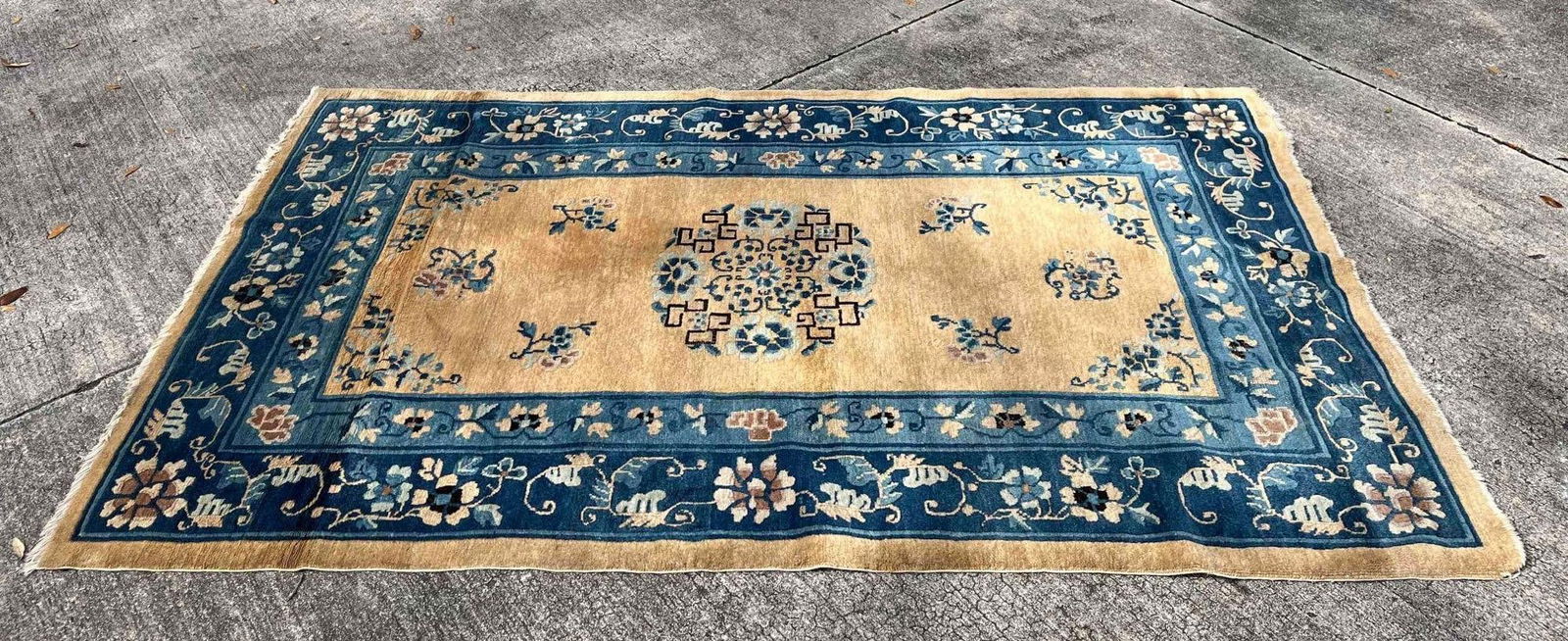 Large Blue & White Area Rug (1 of 11)