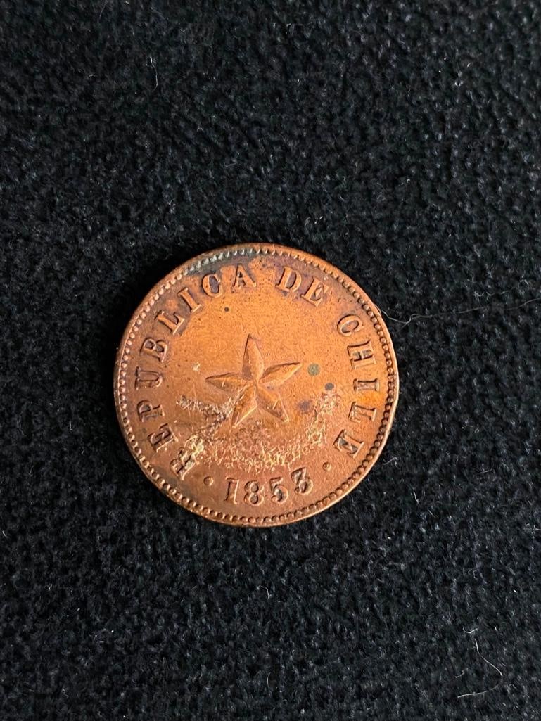 1853 Chilean Coin Half Cent (Medio Centavo) (1 of 2)