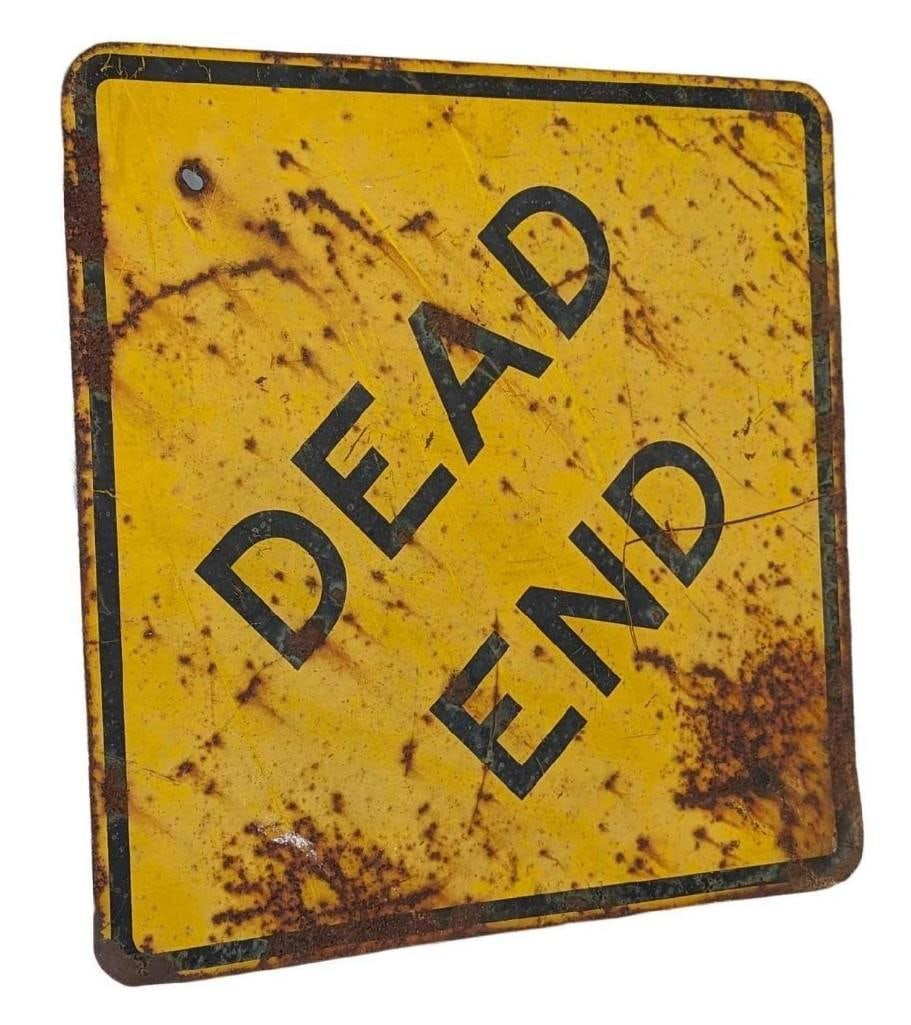 Vintage Metal Dead End Sign (1 of 6)