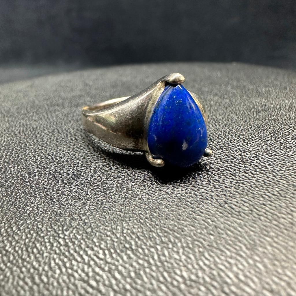 Sterling Silver Lapis Lazuli Teardrop Ring (1 of 2)