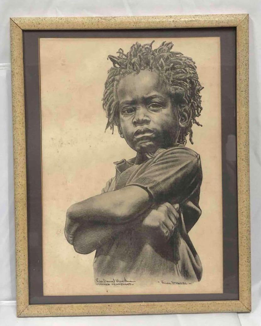 Lithograph Print Of Drawing On Paper "Prince Emanuel" By Ras Daniele Heartman "Church Triumphant" (1 of 6)