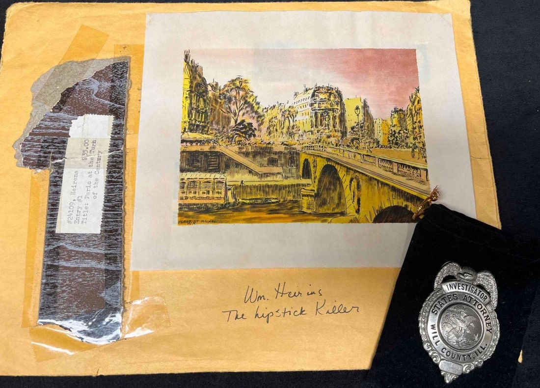 Prison Art Watercolor Painting By The Notorious "Lipstick Killer" William Heirens (6) (1 of 17)