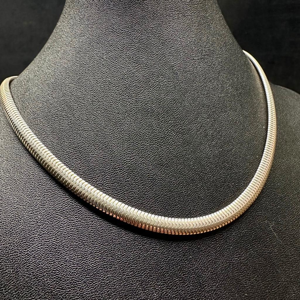 Sterling Silver Herringbone Necklace 18" (1 of 3)