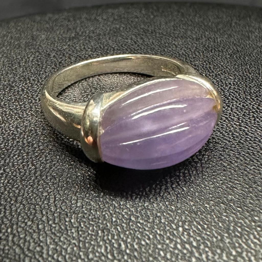 Sterling Silver Lavender Jade Ring (1 of 2)