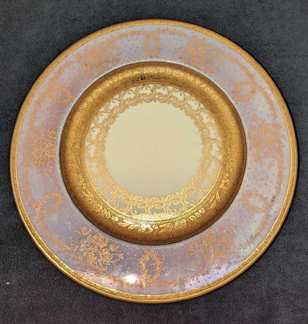 Vintage Wheeling Decorating 10" China Dinner Plate (1 of 6)