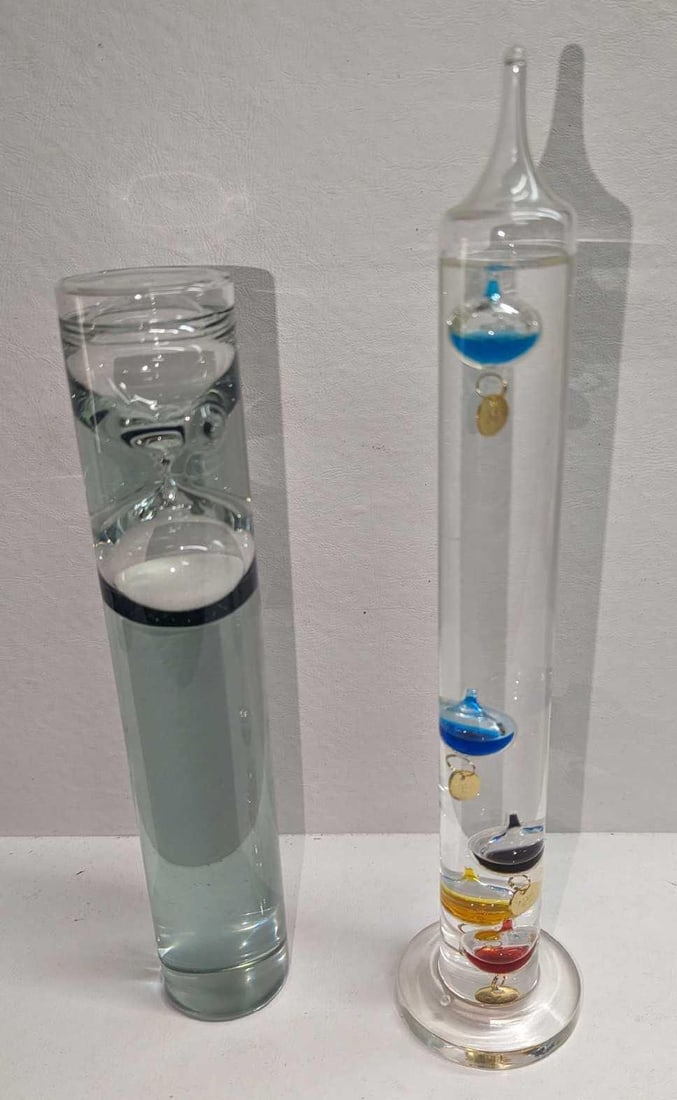 Galileo Glass Thermometer & Floating Glass Sand Timer (1 of 6)
