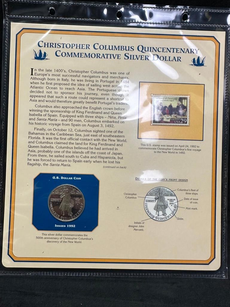 1992 Columbus Silver Dollar Collector Panel (1 of 2)