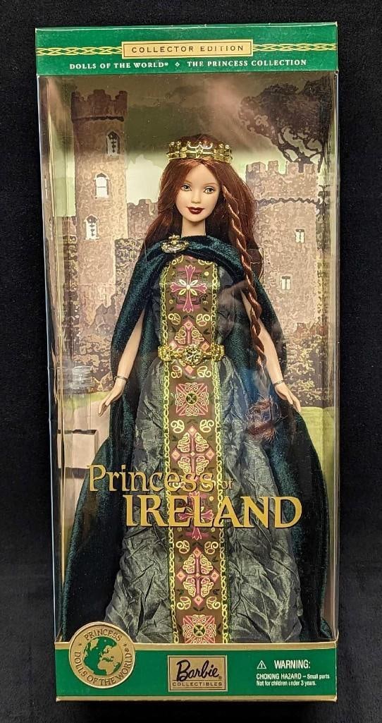 Princess Ireland Barbie Dolls of The World Collection: Princess Ireland Barbie Dolls of The World Collection. This was released by Mattel in 2001. The doll comes in its original box that is approx 6" x 3" x 13 1/2" and it weighs 0.73lb. Prince