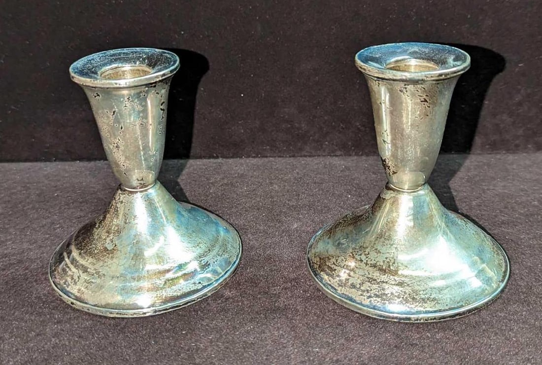 2 Duchin Creation Weighted Sterling Silver Candle Holders (1 of 8)