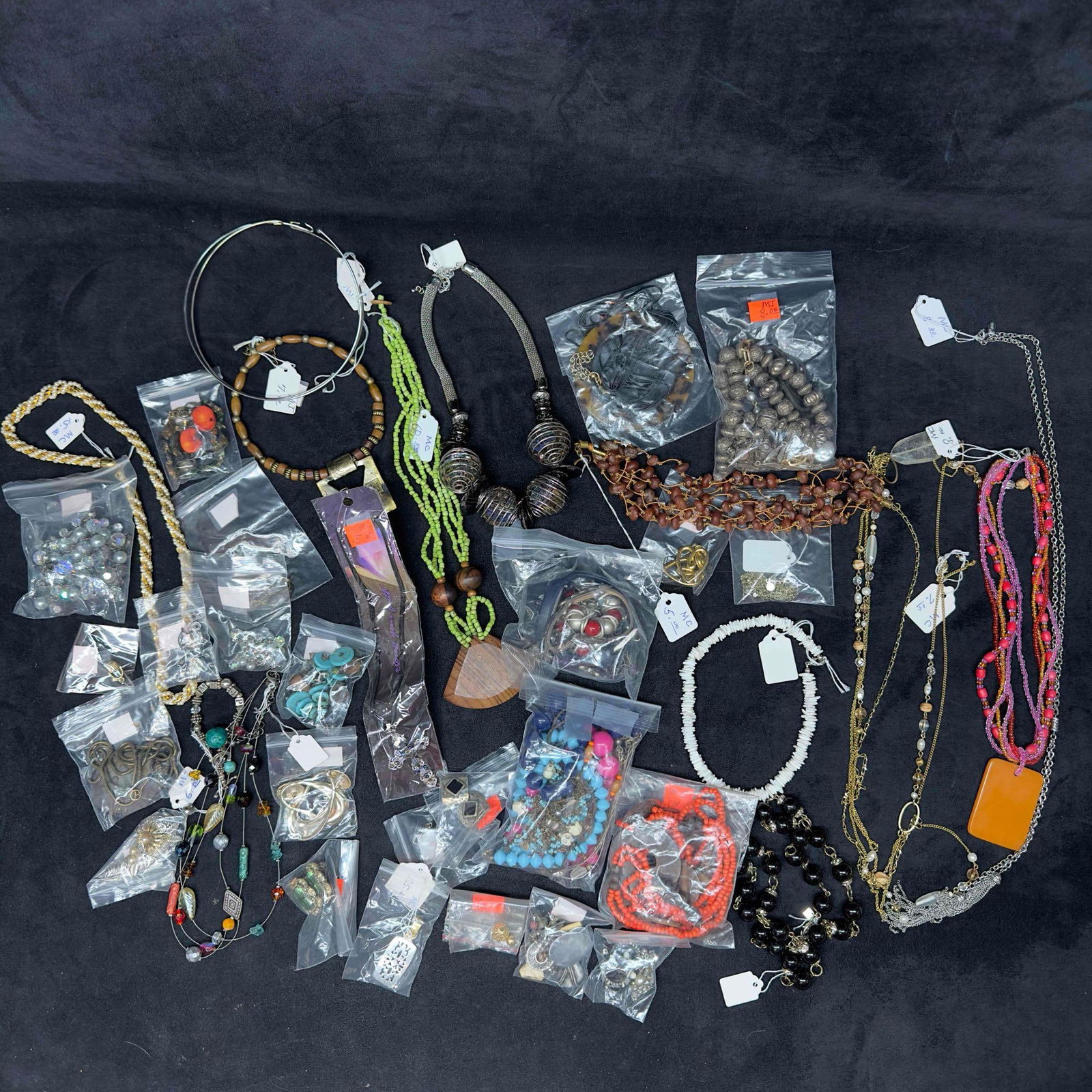 Assorted Collection Costume Jewelry Bracelets Necklaces Earrings Pendants Handcrafted Pieces Lot #7 (1 of 10)