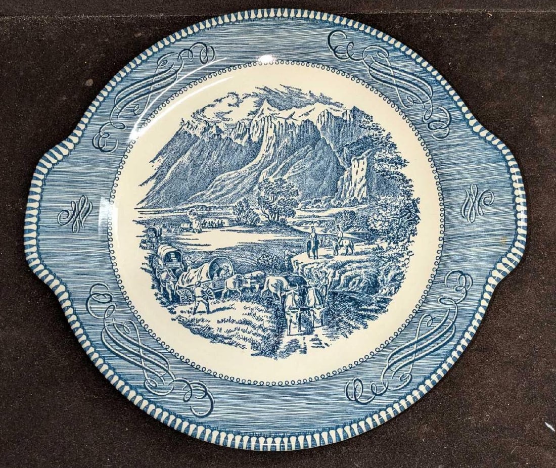 Vintage Currier And Ives Rocky Mountains Cake Plate (1 of 4)