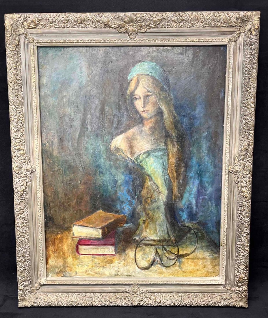 Framed Oil On Canvas "Mignon" By Ben Sunday Unsigned 1967: This lot contains a Framed Oil On Canvas "Mignon" By Ben Sunday Unsigned. Mignon translates as small, pretty or cute. Dated March 30th 1967. The frame is approx 27 3/4" x 1 1/2" x 33 3