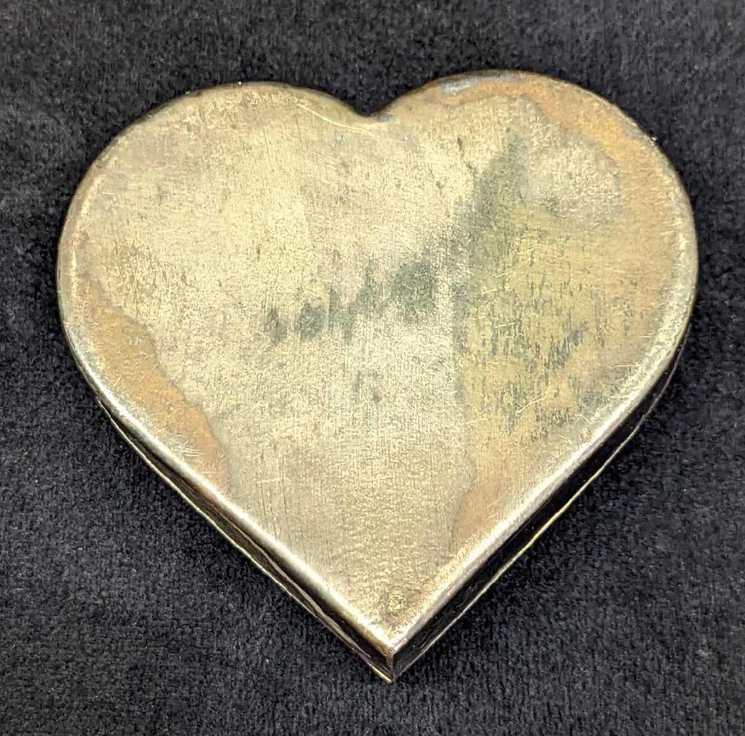 Vintage Heart Shaped Silverplate Trinket Box (1 of 5)