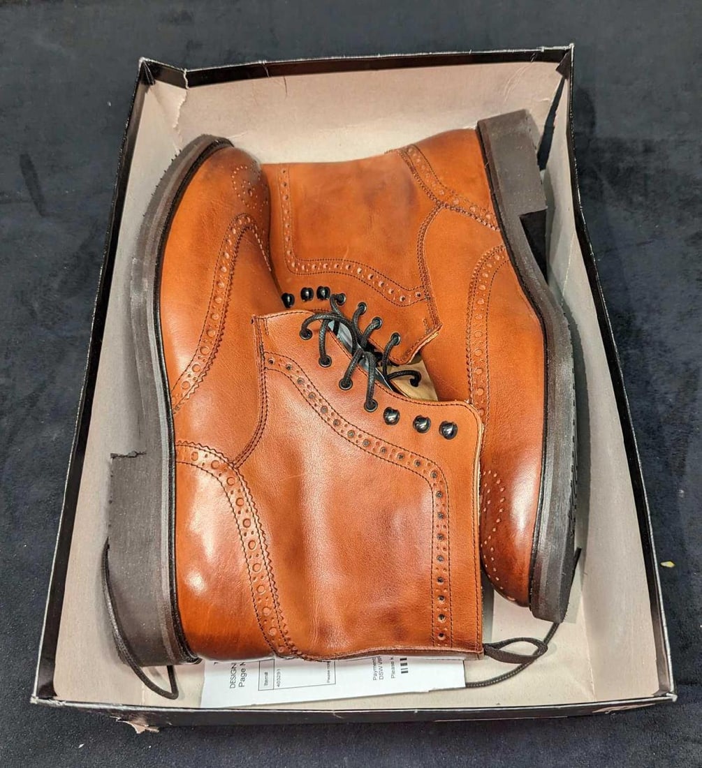 11 1/2 Men's Mercanti Fiorentini Lace Up Brown Leather Boots (1 of 7)