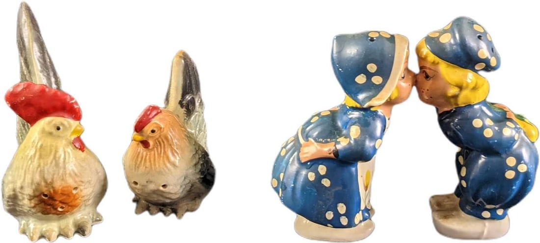 Vintage Dutch Boy & Girl & Rooster & Hen Salt & Pepper Shakers (1 of 9)