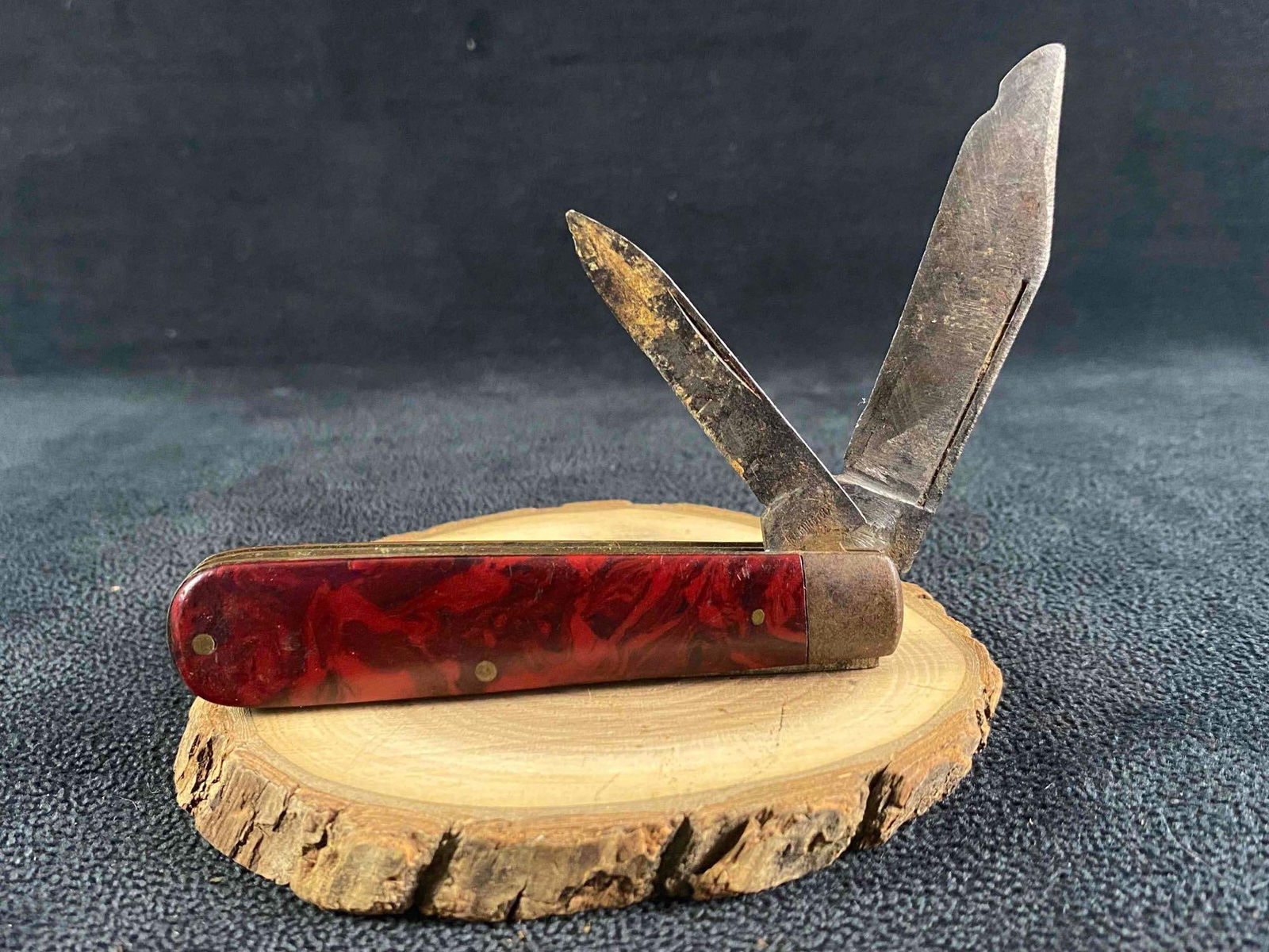 Vintage Rare Remington Swell End Red Celluloid Handel Jack Knife   (JB) (1 of 18)