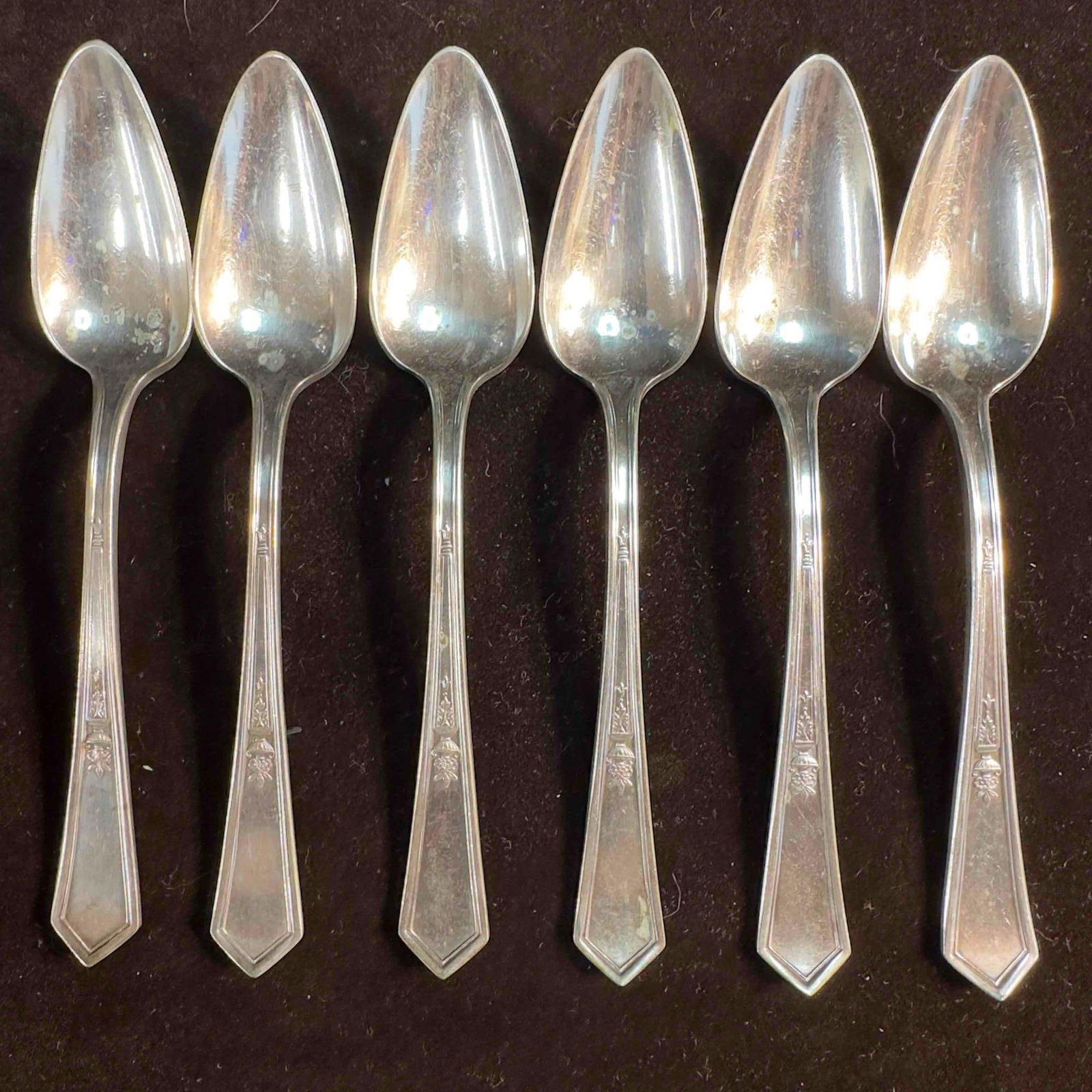Rogers AA Silverplate Spoons Engraved PAT. Aug 31 20 Set of Six (1 of 7)