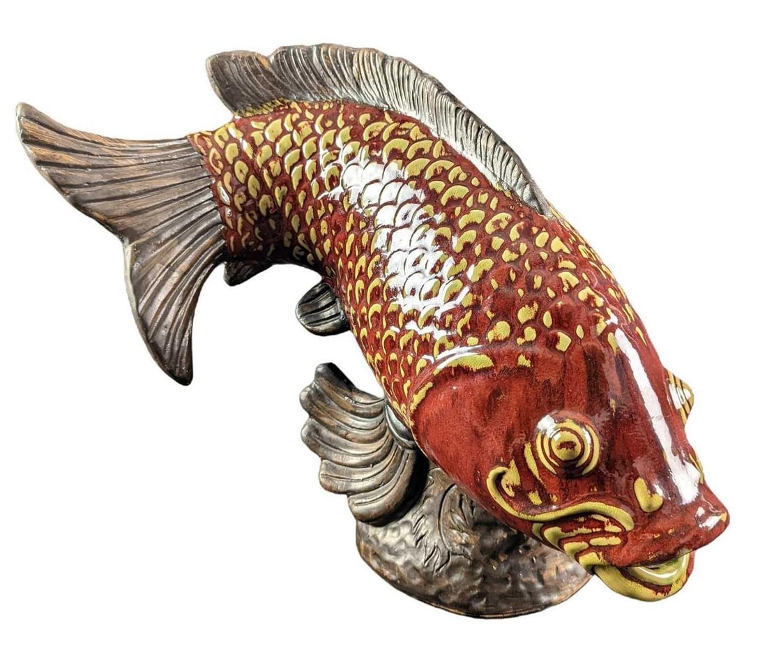 Large Ceramic Vintage Style Koi Fish Sculpture (1 of 11)