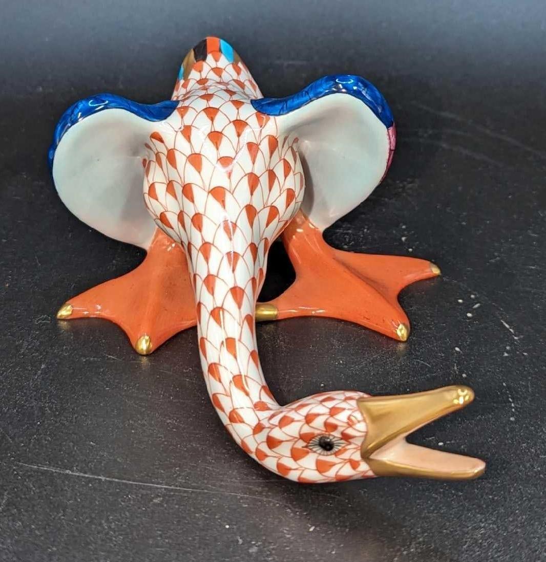 Herend Rust Fishnet Honking Goose Figurine (1 of 6)