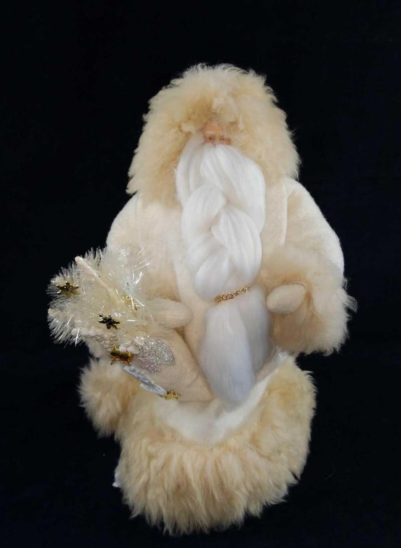 Festive White Christmas Handmade Santa Claus Figure (1 of 9)