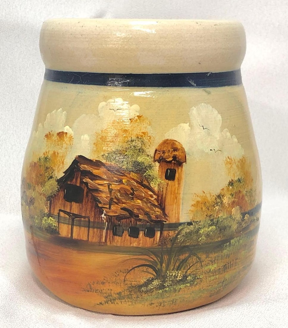 1983 Vintage Hand Painted Stoneware Jar (1 of 7)