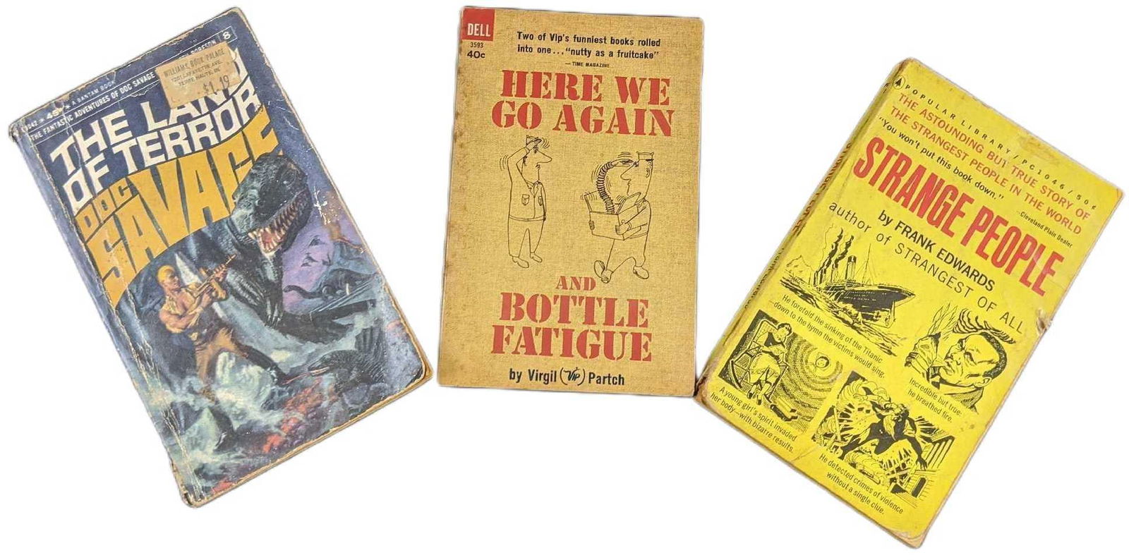 3 Paperback Fantasy Strange Things & Military Humor (1 of 7)