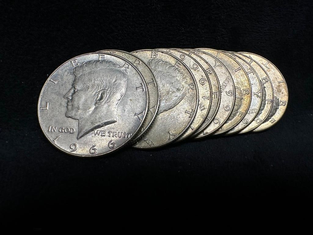 10 Kennedy Half Dollars 1966 P (1 of 2)