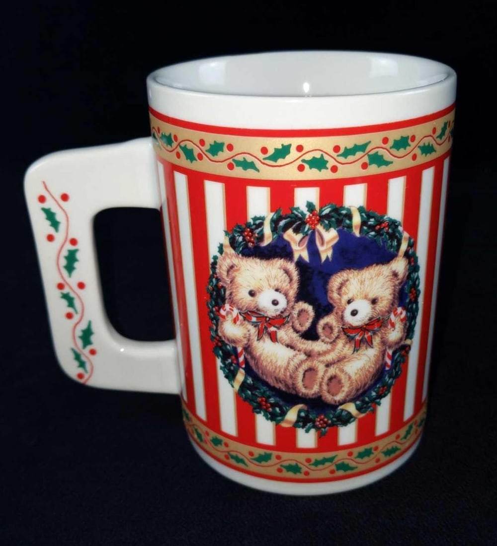 Christmas Teddy Bear Candy Cane Mug Houstin Foods (1 of 7)
