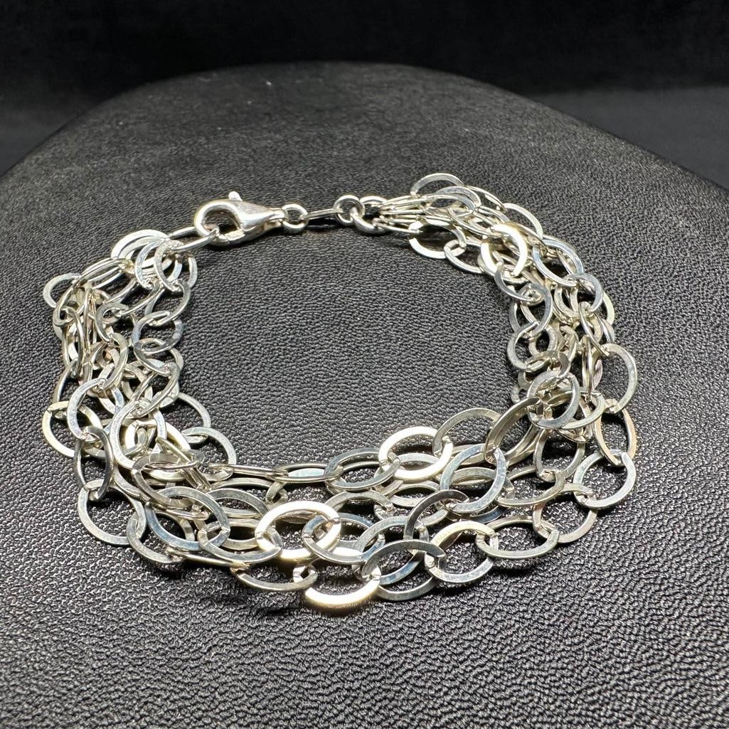 Sterling Silver 5 Chain Bracelet (1 of 2)