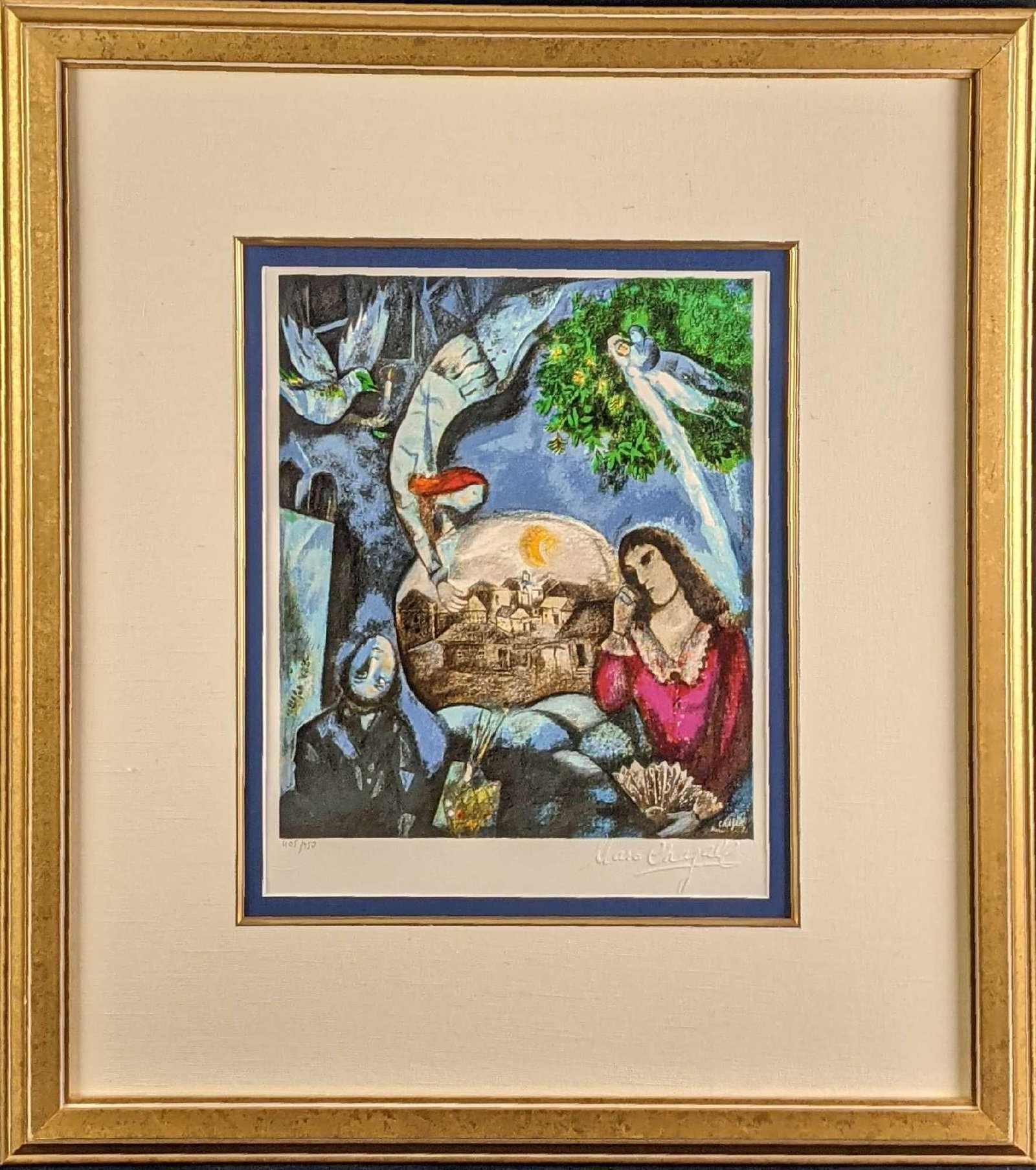 Framed ???????Marc Chagall LE Litographic Print Autour D'elle (1 of 8)
