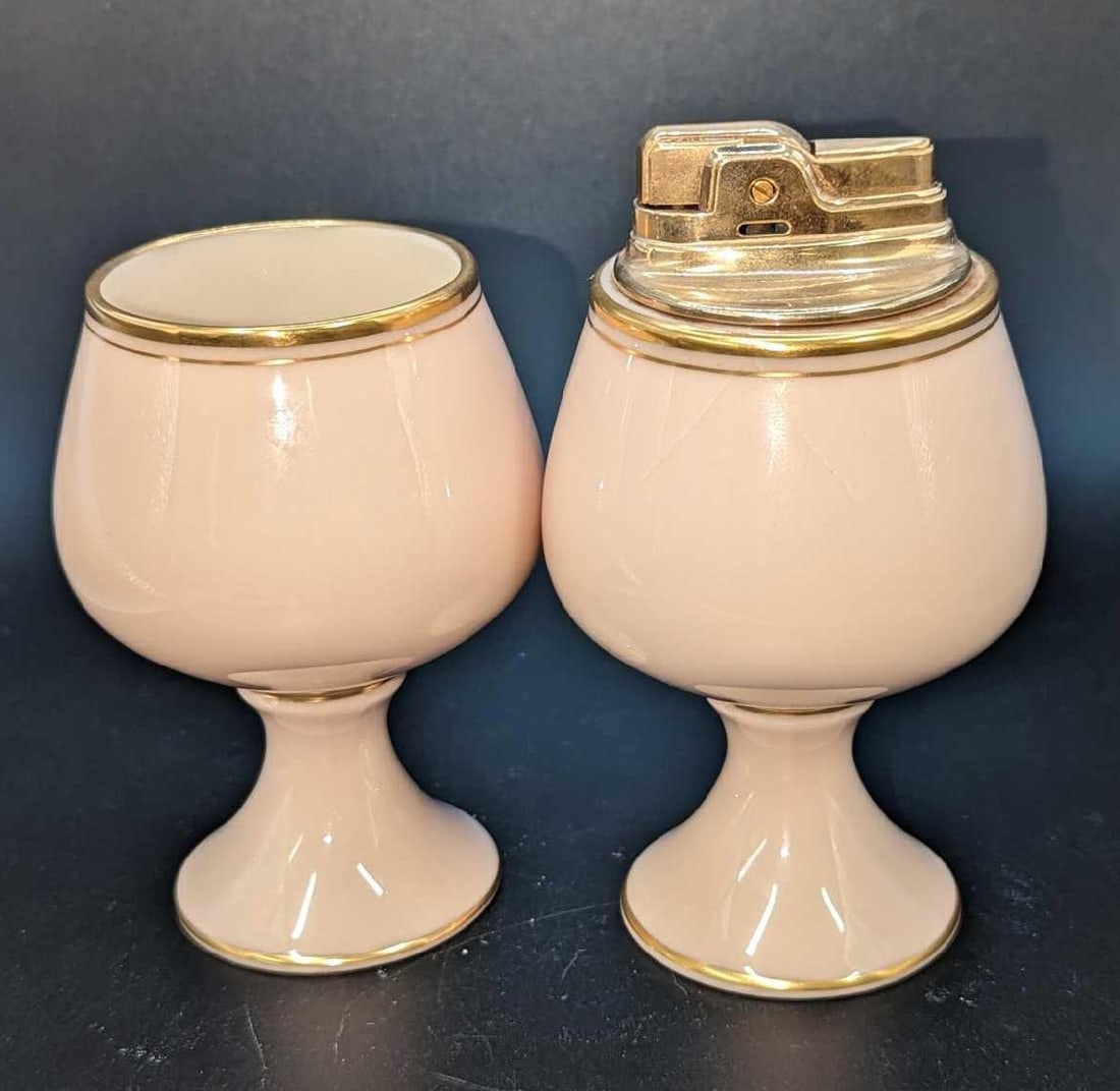 Vintage Lenox Coral Porcelain Table Lighter & Mini Goblet (1 of 10)