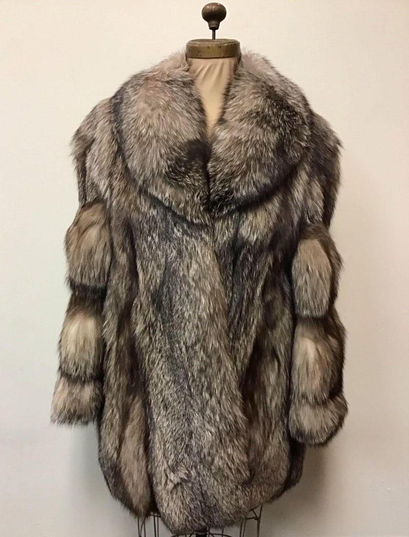 Crystal Fox Fur Coat Jacket Vintage Fashion (1 of 6)