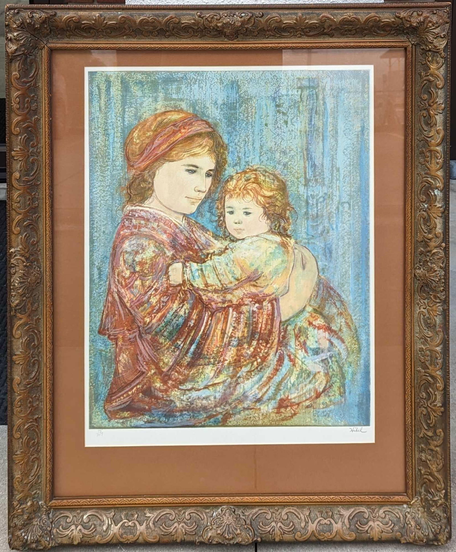 Framed S&N Edna Hibel Mother and Child Print (1 of 6)
