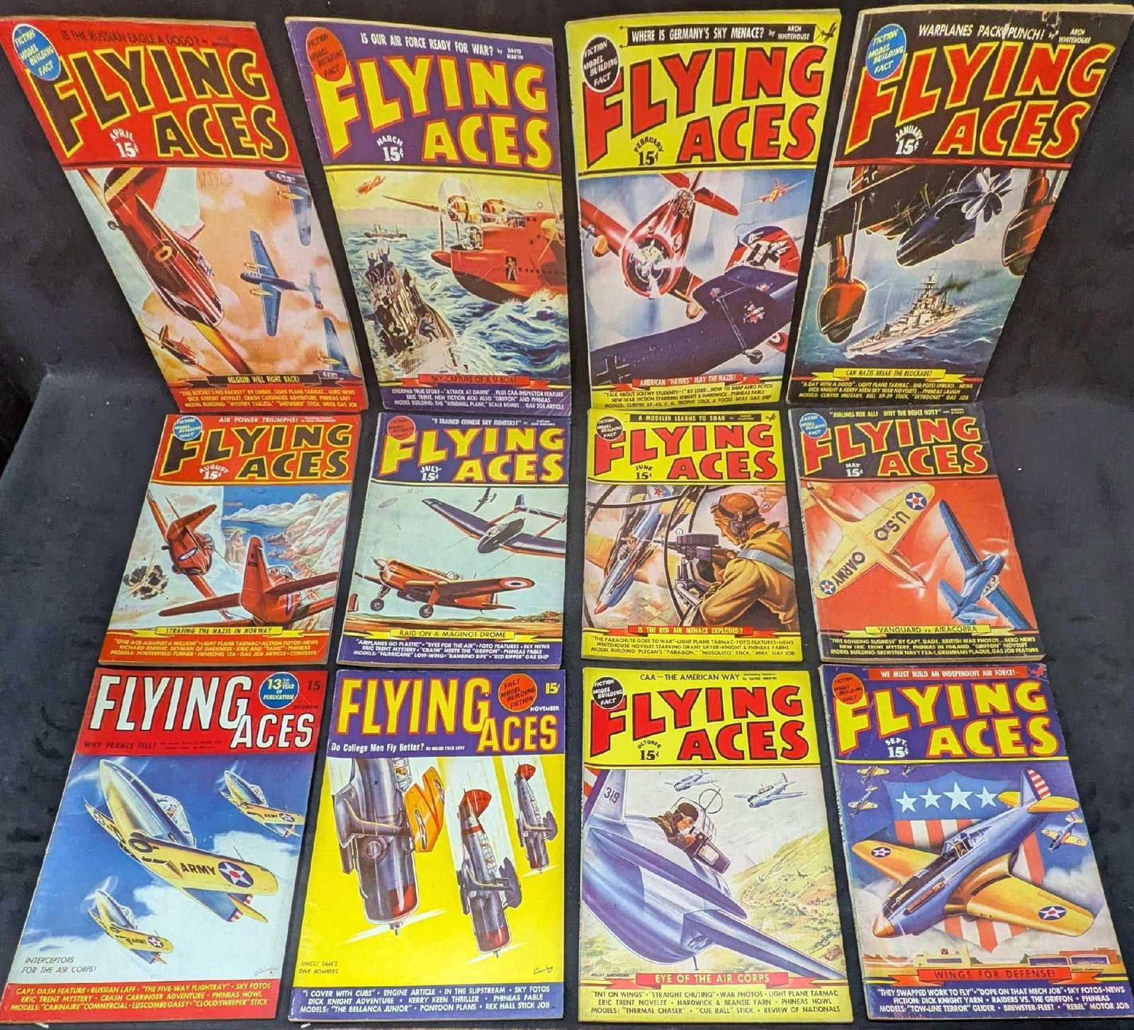 Full Year Of 1940 Flying Aces Magazine (1 of 6)